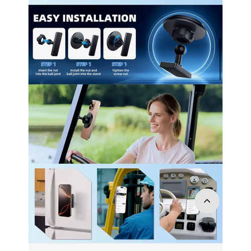 360° Rotatable Magnetic Phone Holder - Portable Golf Cart Stand for iPhone, Perfect for Golf Cart, Fridge, Gym, and Mirror