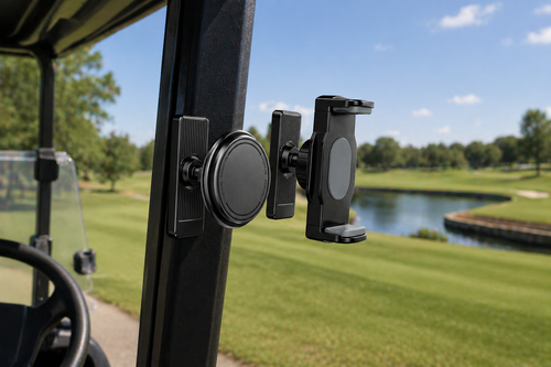 360° Rotatable Magnetic Phone Holder - Portable Golf Cart Stand for iPhone, Perfect for Golf Cart, Fridge, Gym, and Mirror